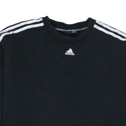 Adidas Mens Black Crew Neck Long Sleeve Pullover Sweatshirt L