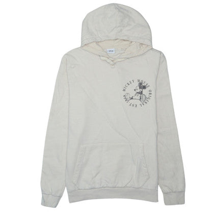Disney Womens Beige Mickey Mouse Pullover Hoodie Size 12 Cotton