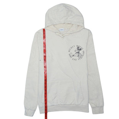 Disney Womens Beige Mickey Mouse Pullover Hoodie Size 12 Cotton