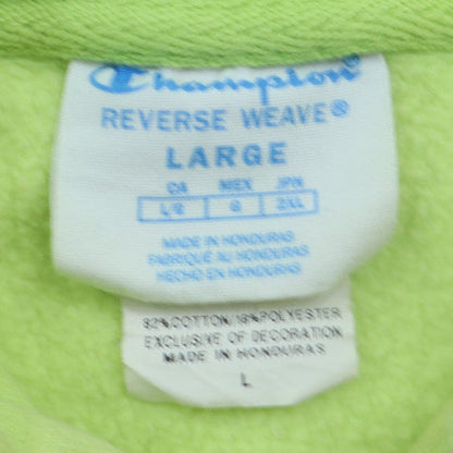 Champion Men's Green Pullover Hoodie L Fleece Reverse Weave