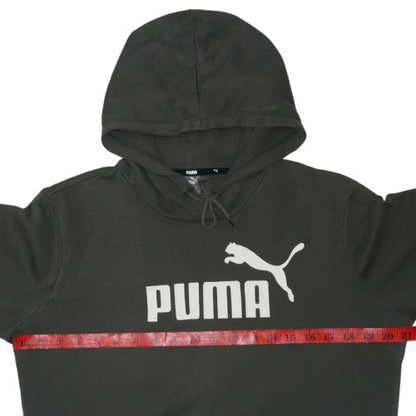Puma Men’s Green Pullover Hoodie Medium Logo Fleece Sportswear
