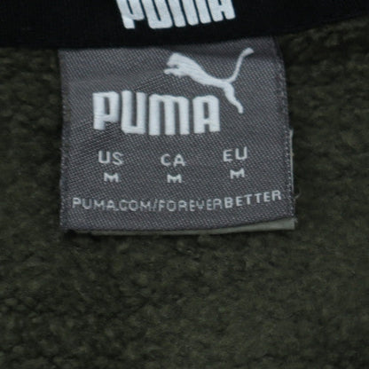 Puma Men’s Green Pullover Hoodie Medium Logo Fleece Sportswear