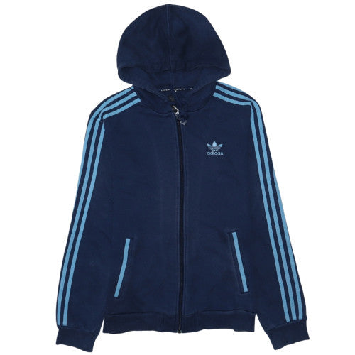 Adidas Mens Blue Full Zip Hoodie Size S Sports Fleece Jacket