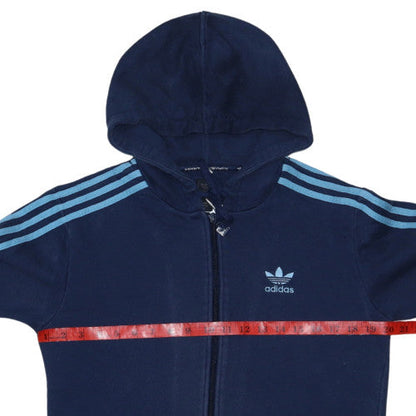 Adidas Mens Blue Full Zip Hoodie Size S Sports Fleece Jacket
