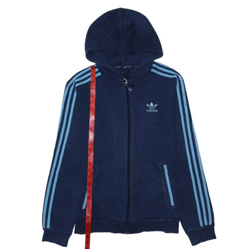 Adidas Mens Blue Full Zip Hoodie Size S Sports Fleece Jacket