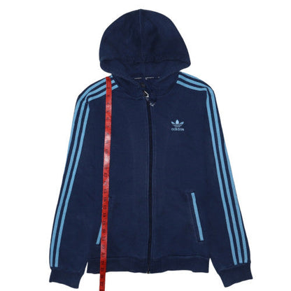 Adidas Mens Blue Full Zip Hoodie Size S Sports Fleece Jacket