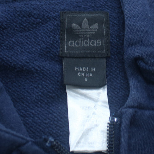 Adidas Mens Blue Full Zip Hoodie Size S Sports Fleece Jacket