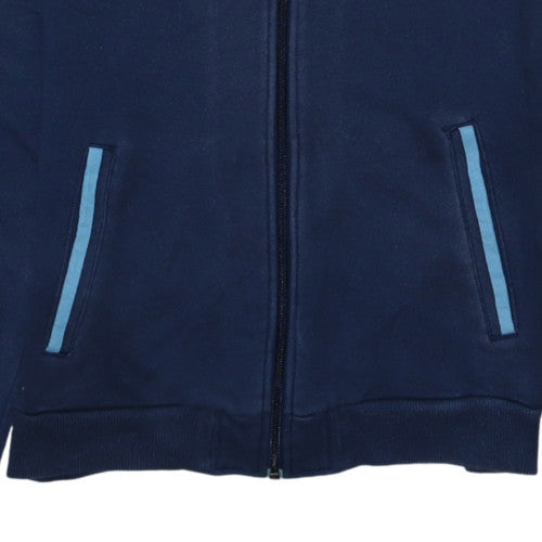 Adidas Mens Blue Full Zip Hoodie Size S Sports Fleece Jacket