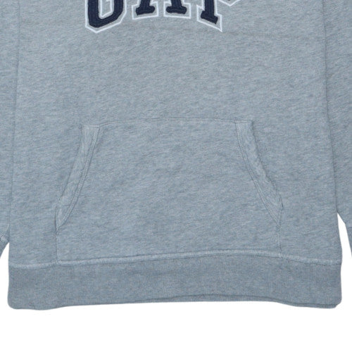 GAP Boys Grey Pullover Hoodie with Logo Embroidery Size 10 Years
