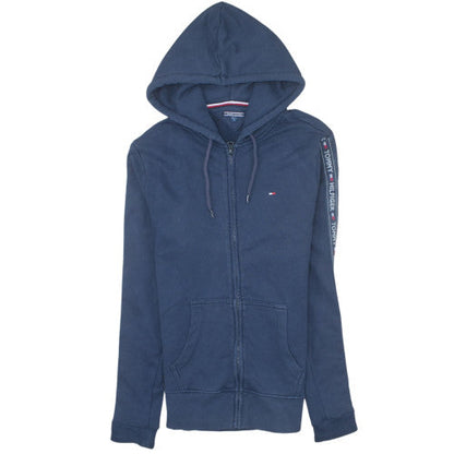 Tommy Hilfiger Men's Blue Full Zip Hoodie Size M Logo Fleece