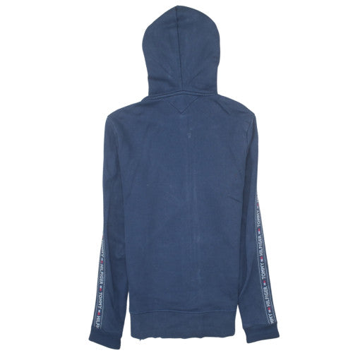 Tommy Hilfiger Men's Blue Full Zip Hoodie Size M Logo Fleece