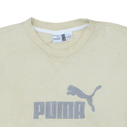 Puma Mens Beige 2XL Pullover Crew Neck Logo Sweatshirt