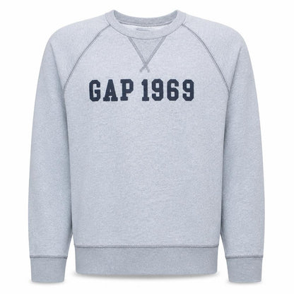 Gap Men's Grey 1969 Logo Sweatshirt Medium Crew Neck Pullover