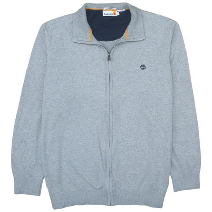 Timberland Men’s Grey Cotton Full Zip Collared Jumper 3XL