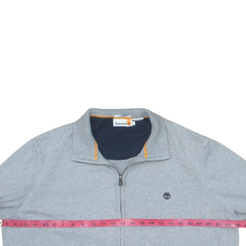 Timberland Men’s Grey Cotton Full Zip Collared Jumper 3XL