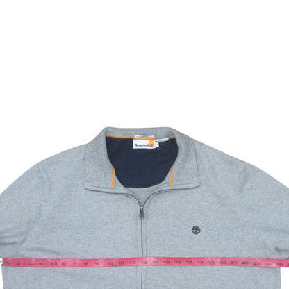 Timberland Men’s Grey Cotton Full Zip Collared Jumper 3XL