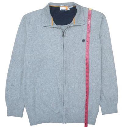 Timberland Men’s Grey Cotton Full Zip Collared Jumper 3XL