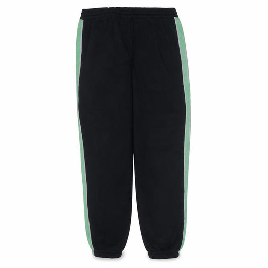 Front view of Adidas men’s black 2xl track pants side stripe joggers