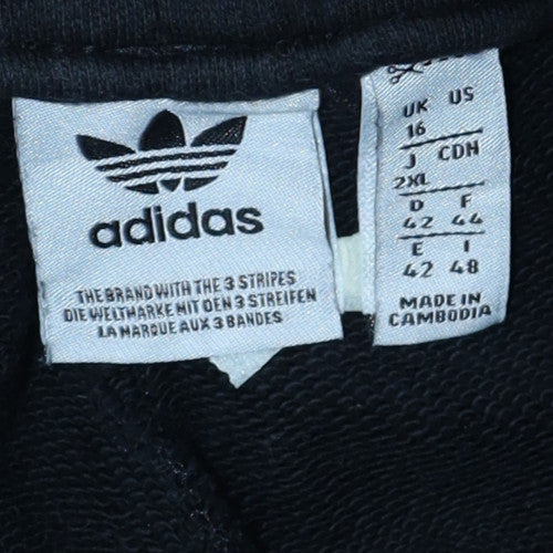 Adidas Mens Black 2XL Track Pants Side Stripe Joggers