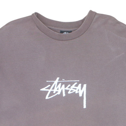 Stussy Mens Brown Logo Crew Neck Fleece Sweatshirt Small