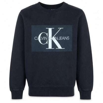Calvin Klein Jeans Men's Black Small Pullover Sweatshirt Logo Crew Neck