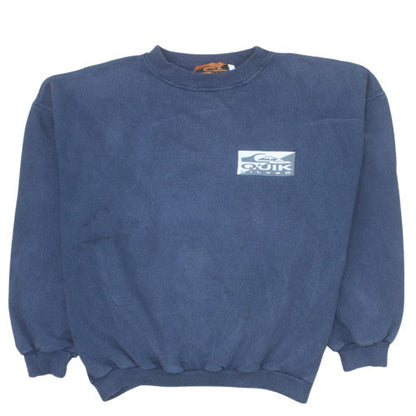 Quiksilver Mens Blue Pullover Fleece Sweatshirt M Retro Logo