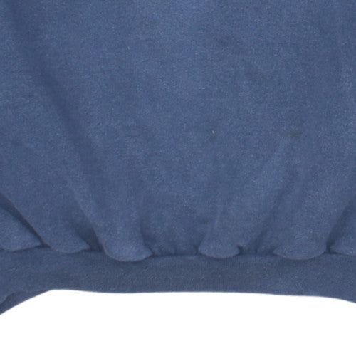 Quiksilver Mens Blue Pullover Fleece Sweatshirt M Retro Logo