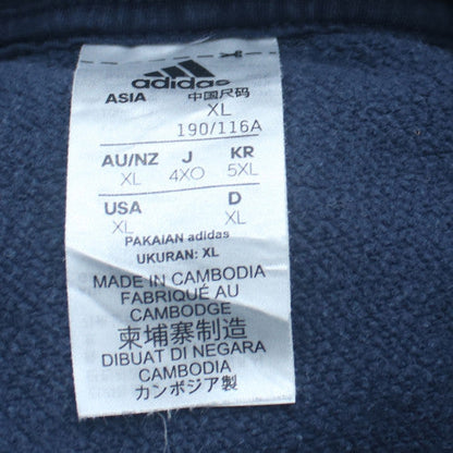 Adidas Men's Navy Blue Pullover Hoodie XL Cotton Blend