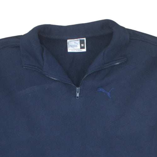 Puma Teens Blue 1/4 Zip Fleece Pullover Sweatshirt Size 16