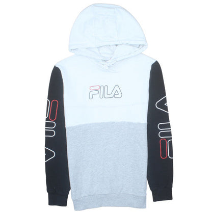 Fila Mens Grey Colour Block Hoodie Small Logo Pullover