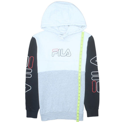 Fila Mens Grey Colour Block Hoodie Small Logo Pullover