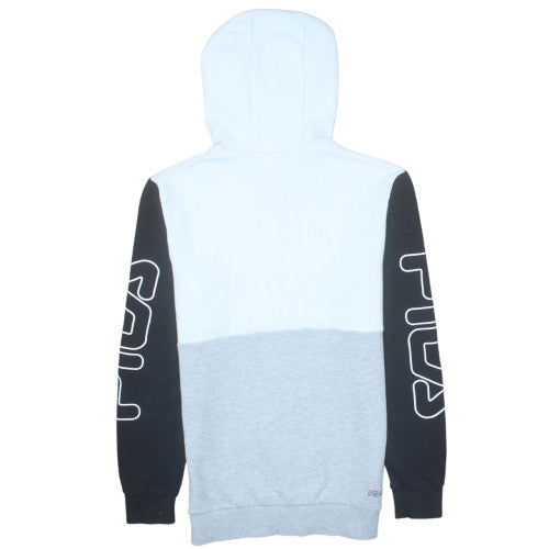 Fila Mens Grey Colour Block Hoodie Small Logo Pullover