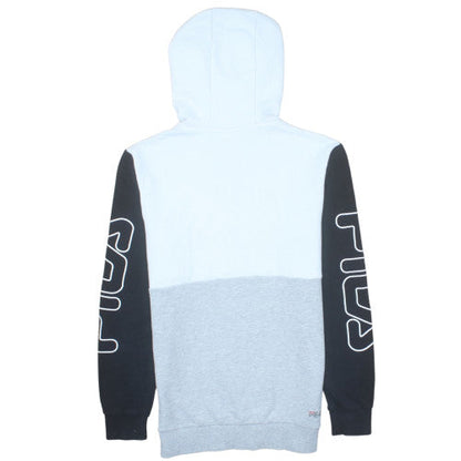 Fila Mens Grey Colour Block Hoodie Small Logo Pullover