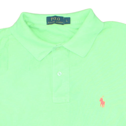 Ralph Lauren Men's Green Cotton Polo Shirt Size L