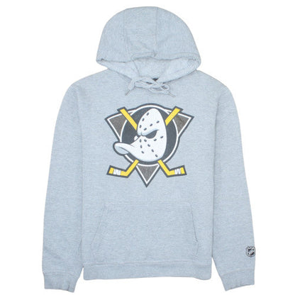 NHL Men's Grey Pullover Hoodie Size L Sports Fleece Sweatshirt