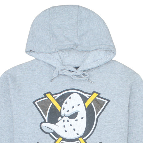 NHL Men's Grey Pullover Hoodie Size L Sports Fleece Sweatshirt