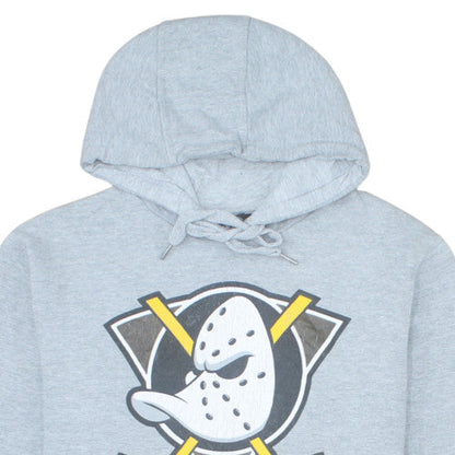 NHL Men's Grey Pullover Hoodie Size L Sports Fleece Sweatshirt