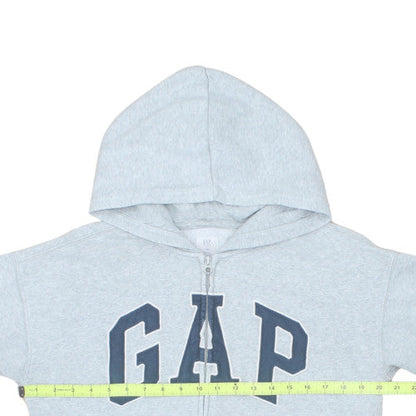 GAP Teens Grey Full Zip Hoodie L Logo Fleece Sweatshirt