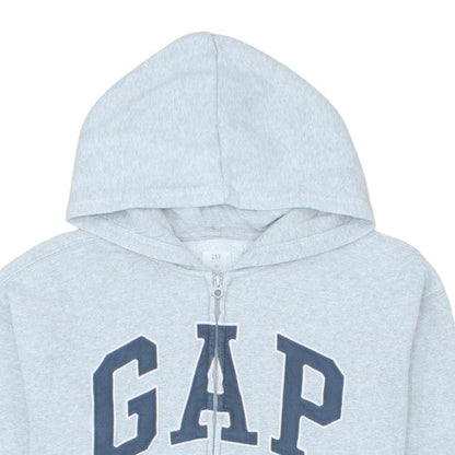 GAP Teens Grey Full Zip Hoodie L Logo Fleece Sweatshirt
