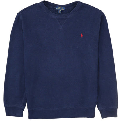 Ralph Lauren Teens Blue Pullover Sweatshirt L Logo Crew Neck