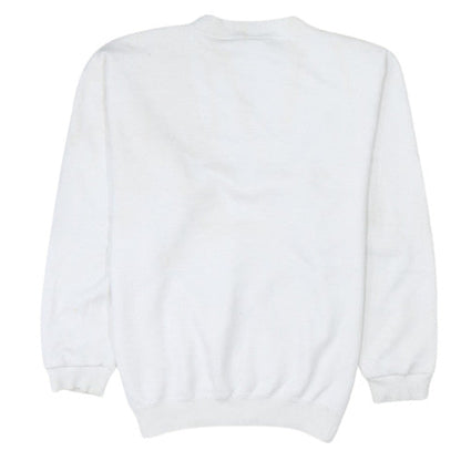 Nike Men's White Embroidered Logo Crew Neck Fleece Sweatshirt M