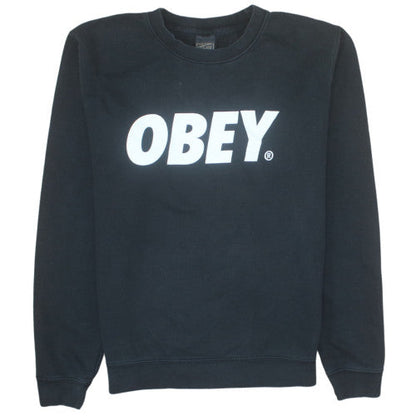 Obey Men's Black Pullover Crew Neck Sweatshirt Size S