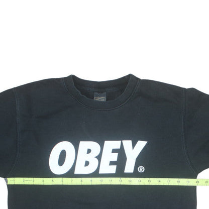 Obey Men's Black Pullover Crew Neck Sweatshirt Size S