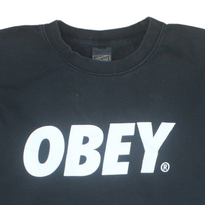 Obey Men's Black Pullover Crew Neck Sweatshirt Size S