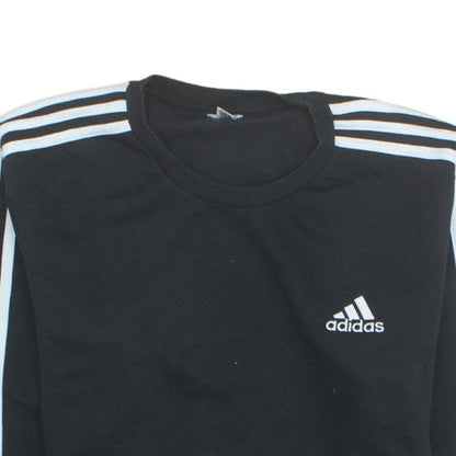 Adidas Mens Black Crew Neck Pullover Sweatshirt Size M