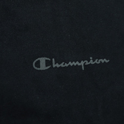 Champion Men Black Crew Neck Pullover Sweatshirt L Regular Fit