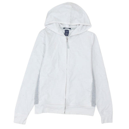 GAP Men's White Full Zip Hoodie S Regular Cotton Stretch