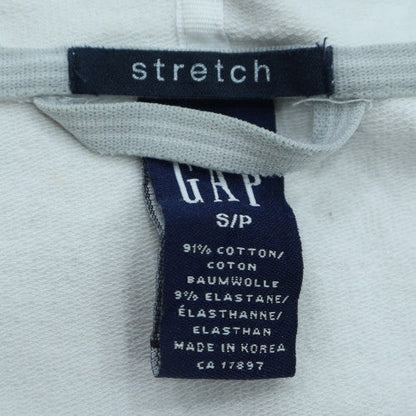 GAP Men's White Full Zip Hoodie S Regular Cotton Stretch