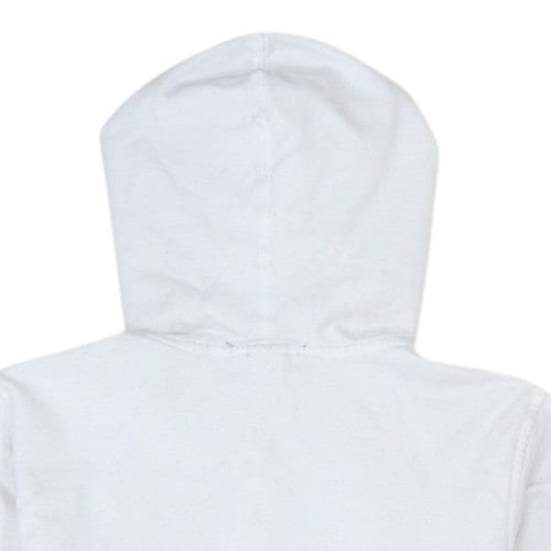 GAP Men's White Full Zip Hoodie S Regular Cotton Stretch