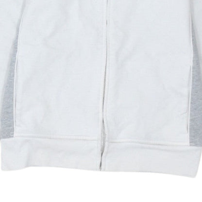 GAP Men's White Full Zip Hoodie S Regular Cotton Stretch